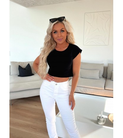 Katinka capsleeve solid crop top