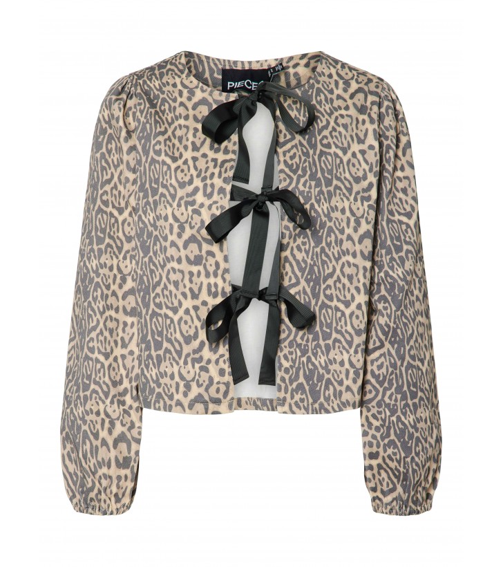 Fia denim tie top leopard vendbar