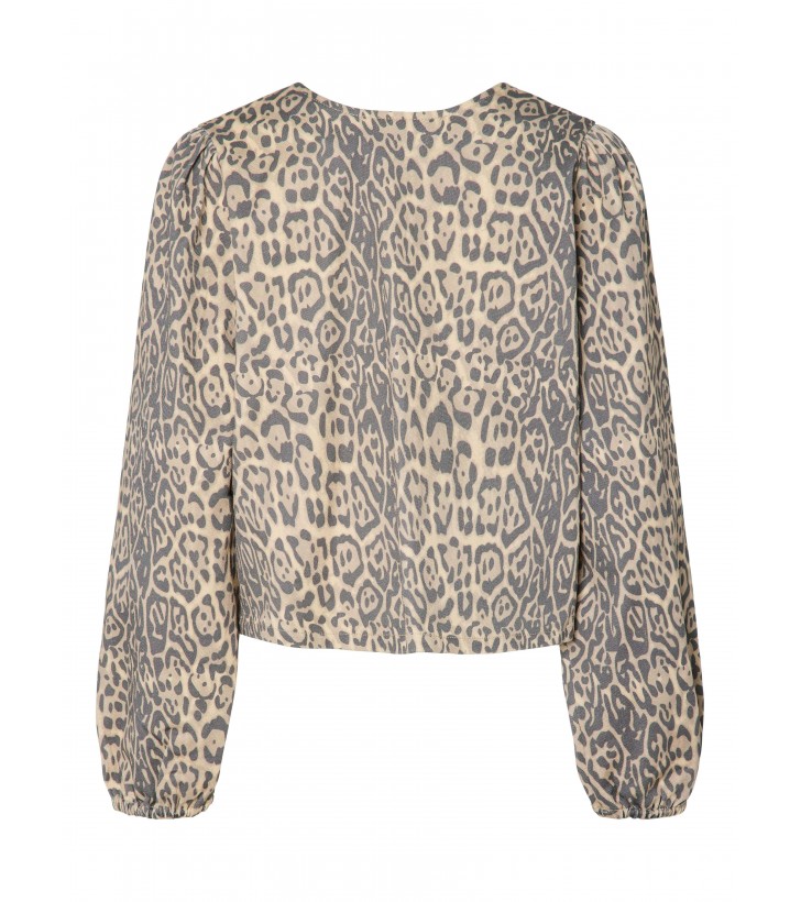 Fia denim tie top leopard vendbar