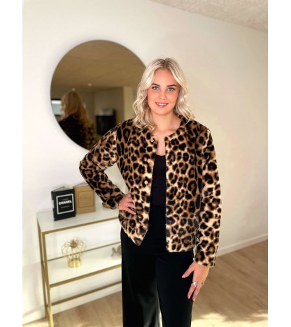 Gutas leopard fake fur jakke