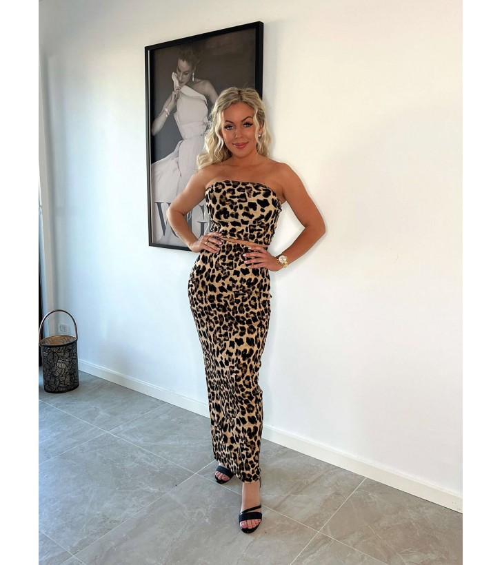 Luna leopard maxi nederdel