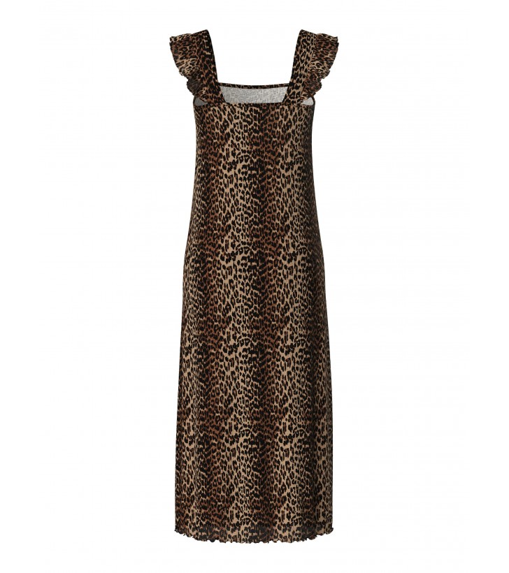 Flora strop kjole leopard