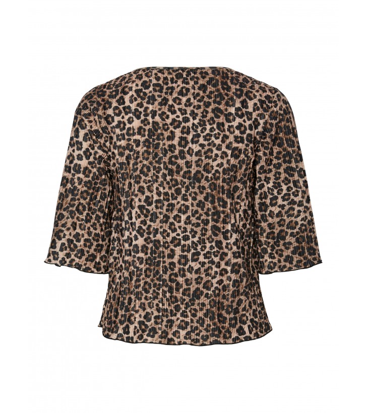 Amber v-neck tie top leopard