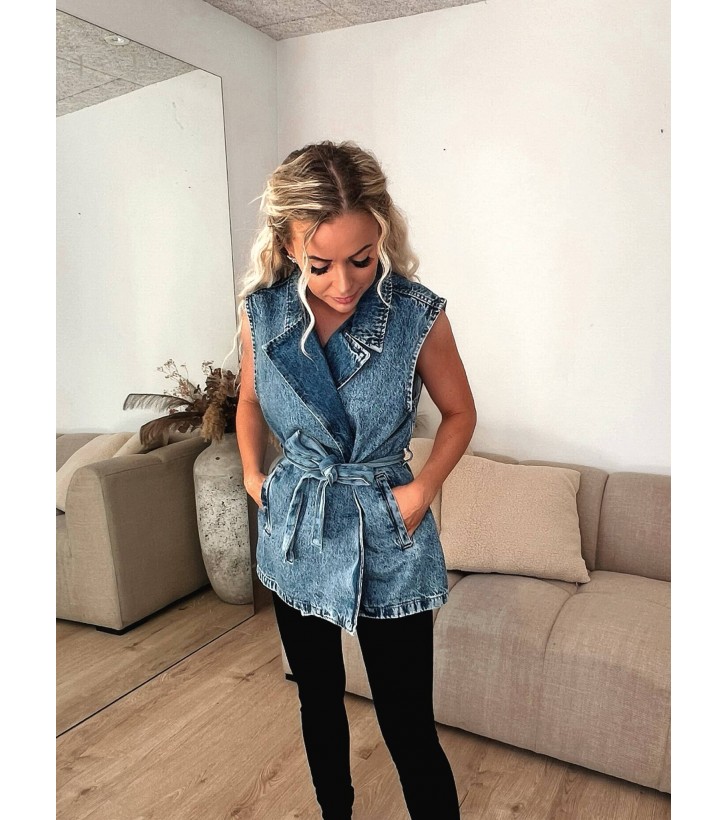 Sabine denim vest lang