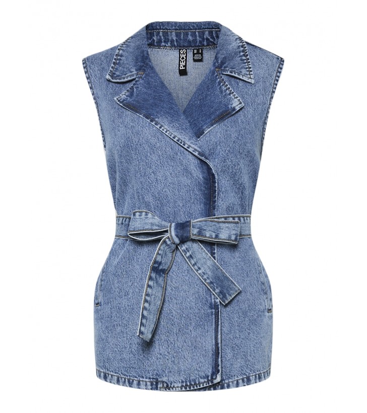 Sabine denim vest lang