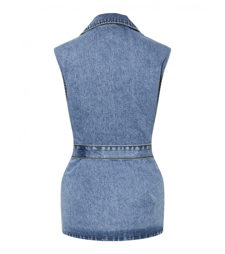 Sabine denim vest lang