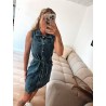 Alvi denim kjole m. bindebånd