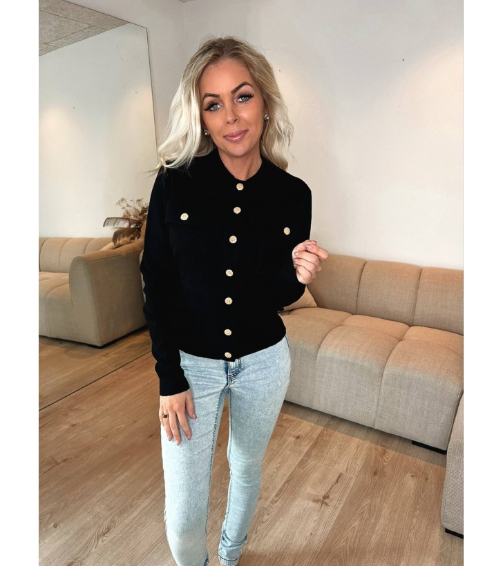 Heliba cardigan m. guld knapper