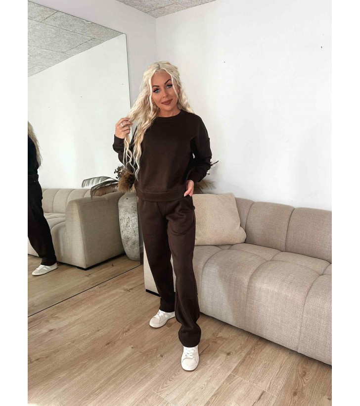 Chilli straight sweat pants brun