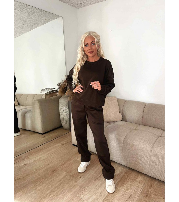 Chilli straight sweat pants brun