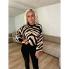 Charlott o-neck strik m. print