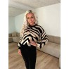 Charlott o-neck strik m. print