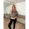 Charlott o-neck strik m. print