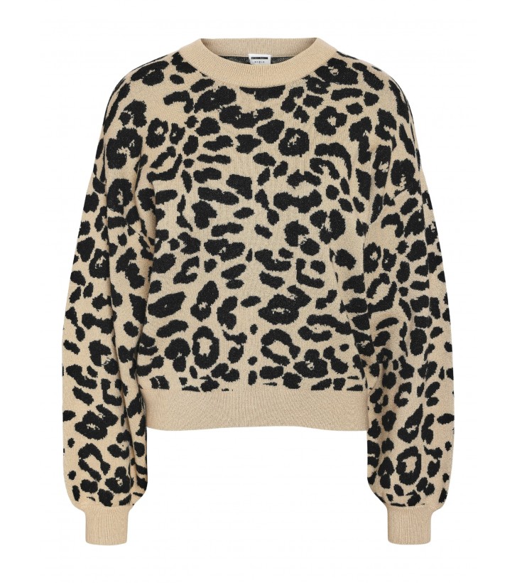 Charlott o-neck strik m. print