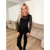 Ninni mesh bluse sort