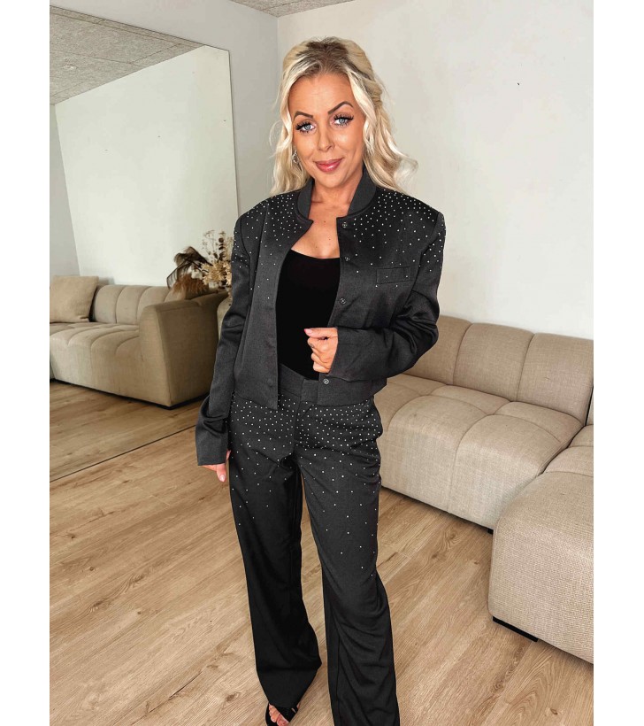 Ellie cropped jakke m. rhinsten