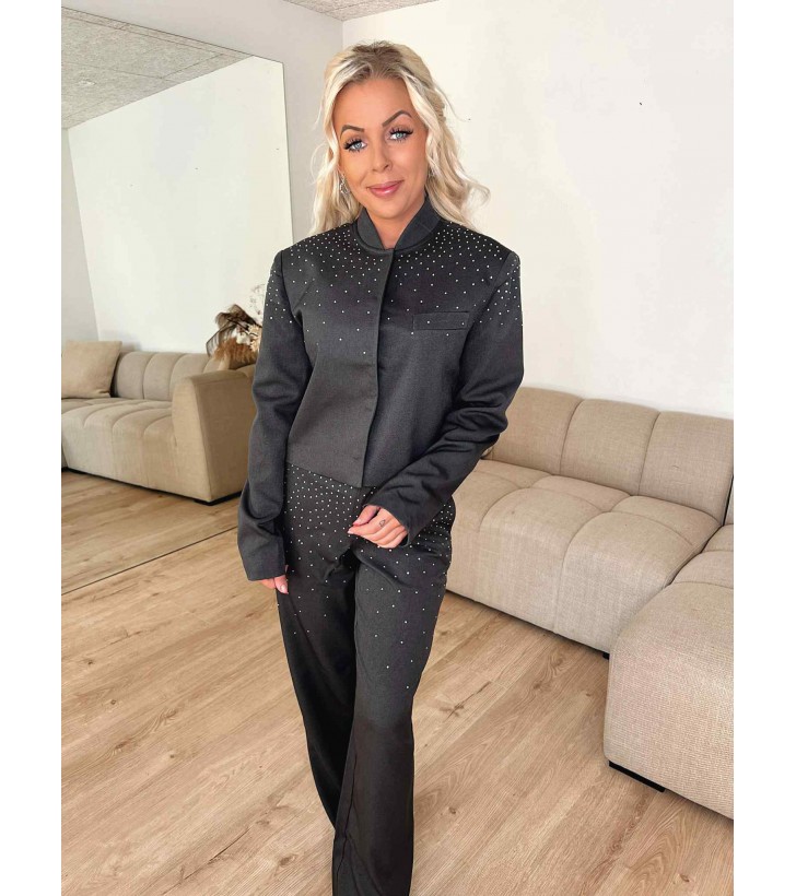 Ellie cropped jakke m. rhinsten