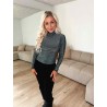 Sandra mockneck bluse m. glimmer