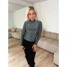 Sandra mockneck bluse m. glimmer