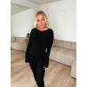 Gilly boatneck bellsleeve top m. glitter