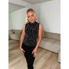 Evy turtleneck top m. rhinsten sølv