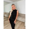 Evy turtleneck top m. rhinsten sort