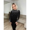 Evy mesh bluse m. rhinsten
