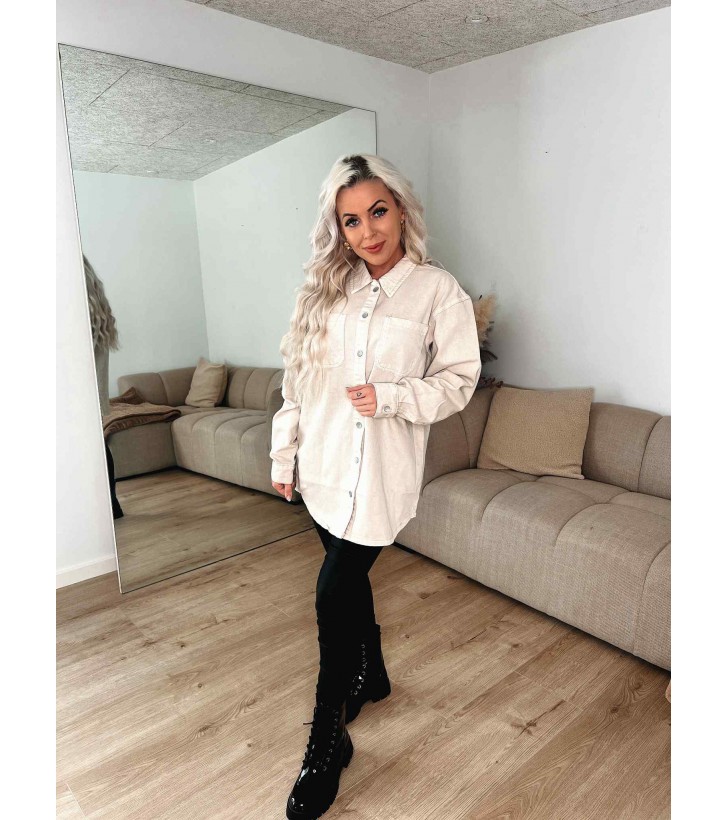 Alva denim jakke beige