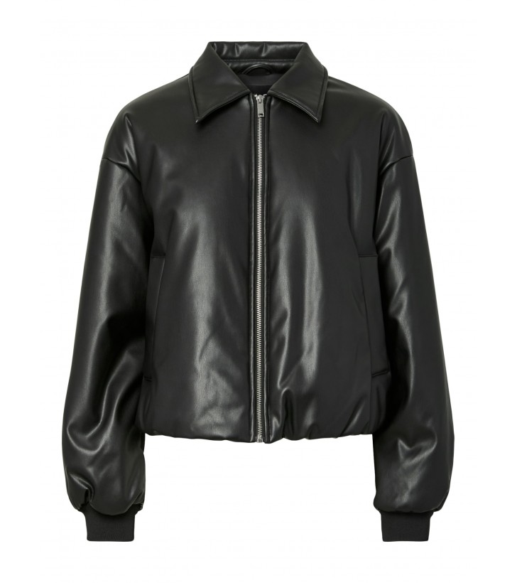 Clara PU bomber jakke sort