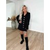 Liva blazer m. fjer ærmer og perle knapper
