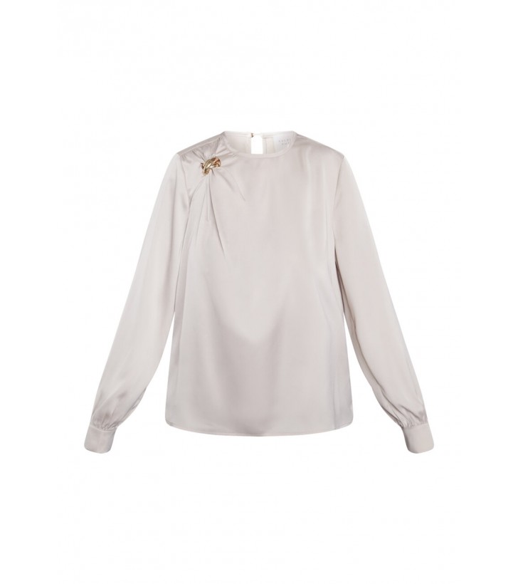Vemina bluse beige m. gulddetaljer