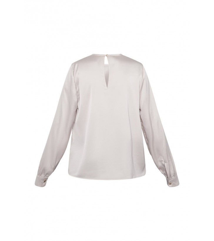 Vemina bluse beige m. gulddetaljer