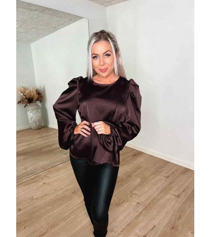 Elia satin bluse bordeaux