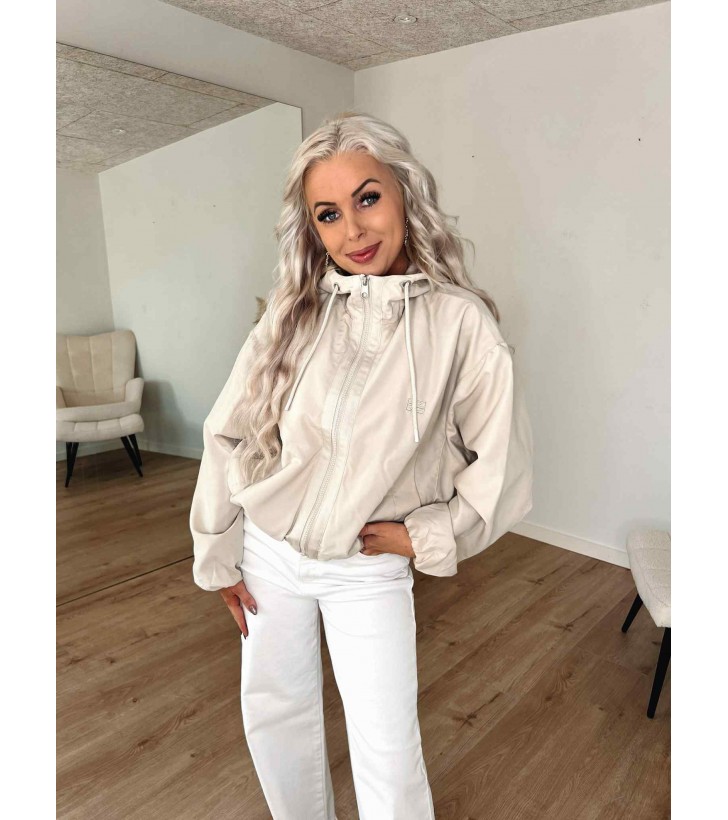 Elina hood jakke beige