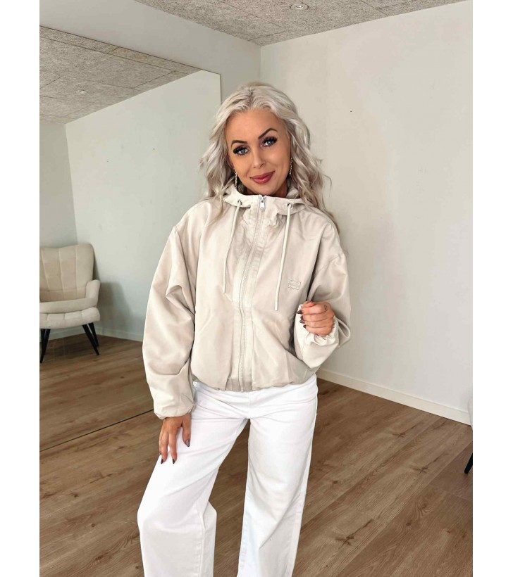 Elina hood jakke beige