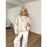 Elina hood jakke beige