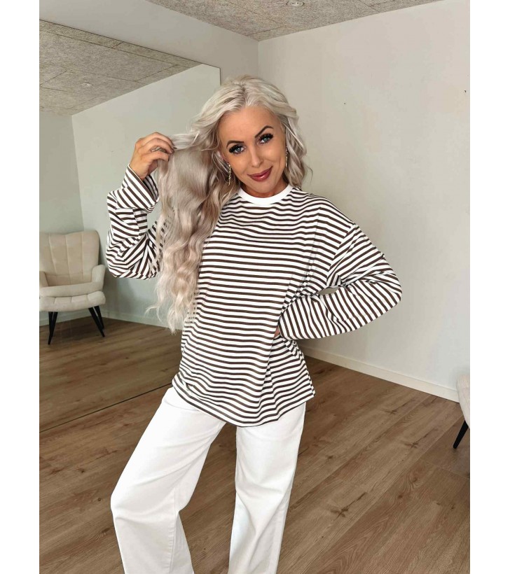 Sadie langærmet bluse strib