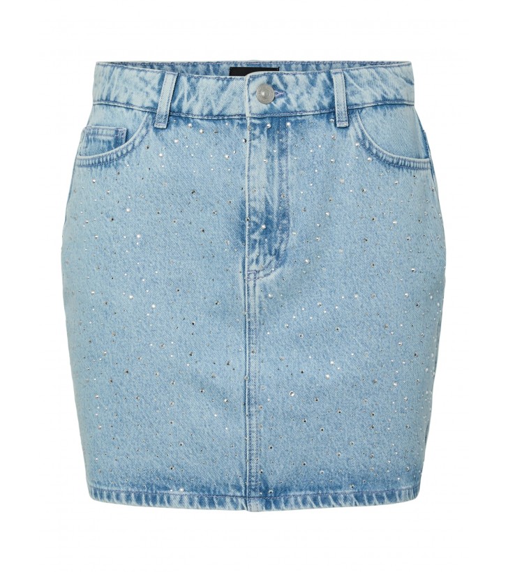 Noel denim nederdel m. rhinsten