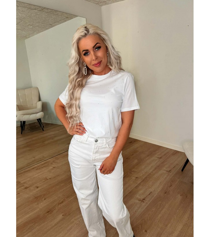 Ria t-shirt hvid m. sten