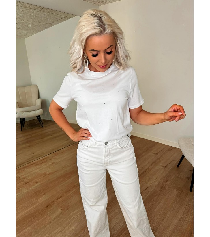 Ria t-shirt hvid m. sten