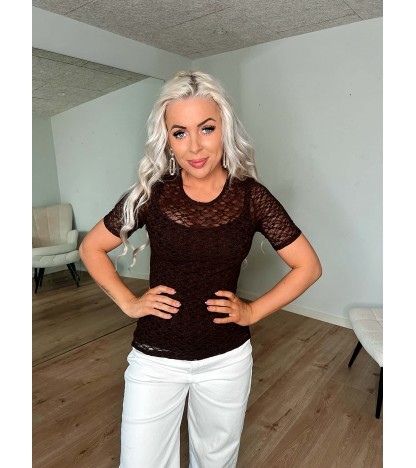 Gimas blonde t-shirt mørkebrun