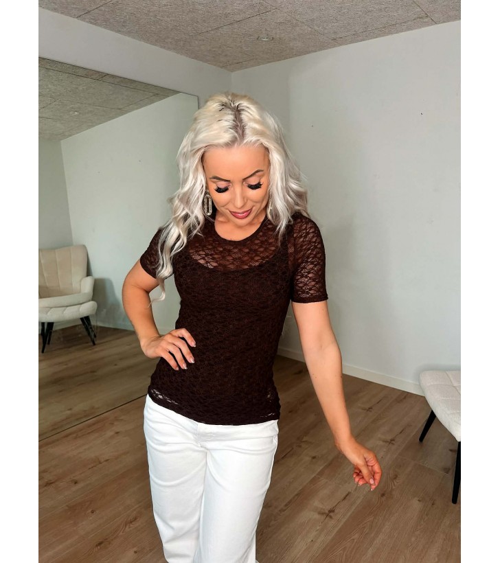 Gimas blonde t-shirt mørkebrun