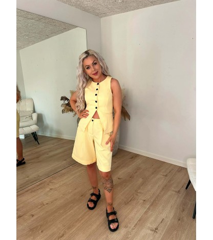 Maile o-neck vest gul