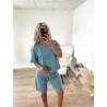 Jannel denim t-shirt med rhinsten