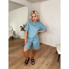 Jannel denim t-shirt med rhinsten