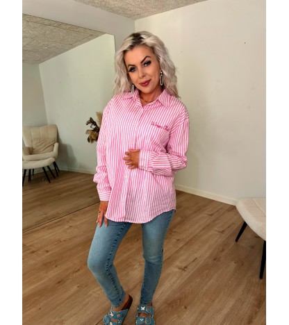 Vilma sommer skjorte pink strib
