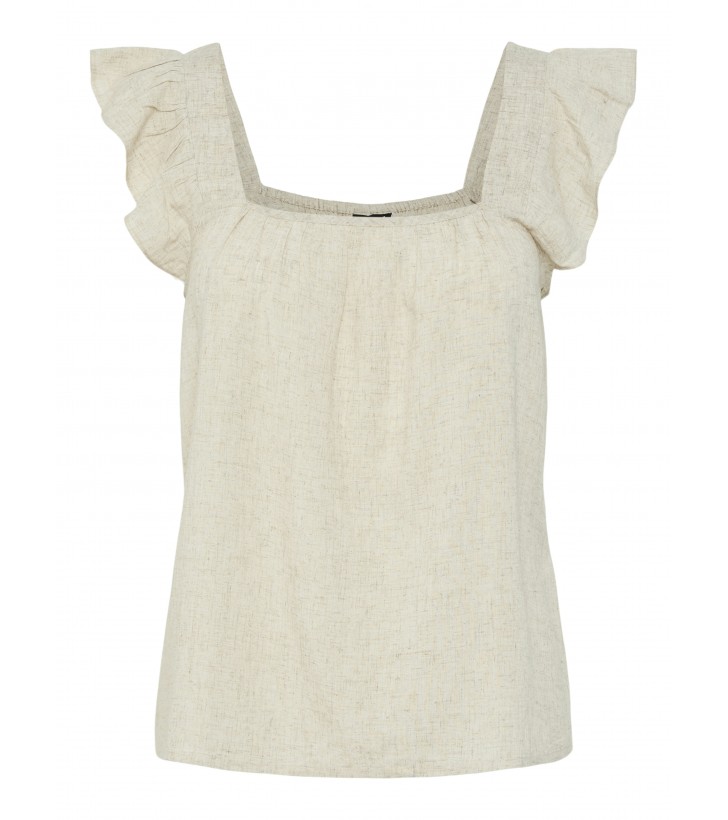 Pia hør top beige