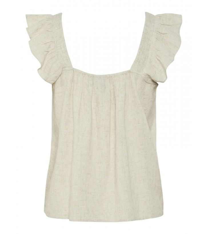 Pia hør top beige