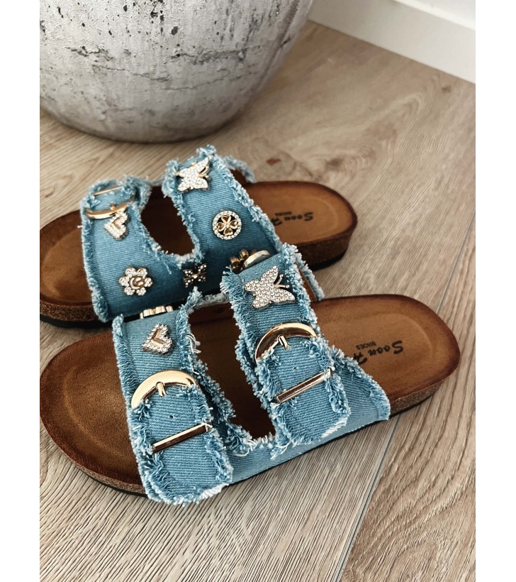 Freya sommer sandal m. gulddetaljer