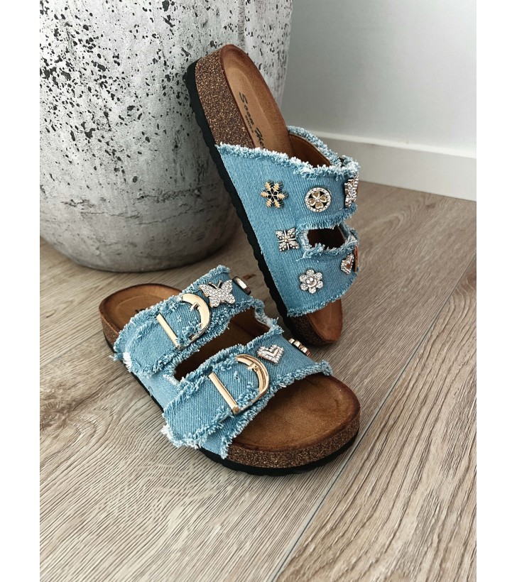 Freya sommer sandal m. gulddetaljer